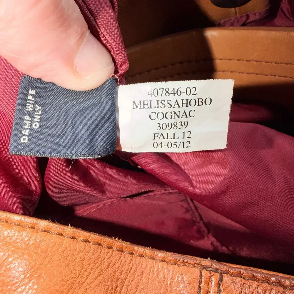 Banana Republic Melissa Hobo Cognac Leather Shoulder Bag Large